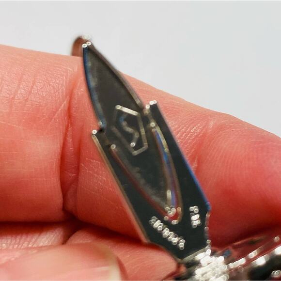 Vintage Cufflinks Textured Dimensional Silver & Polished Black Stones Speidel? - Picture 5 of 6